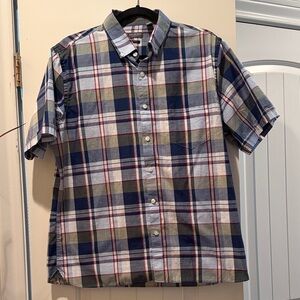 Van Heusen Navy, Green, Khaki, Red Plaid Button Down Shirt